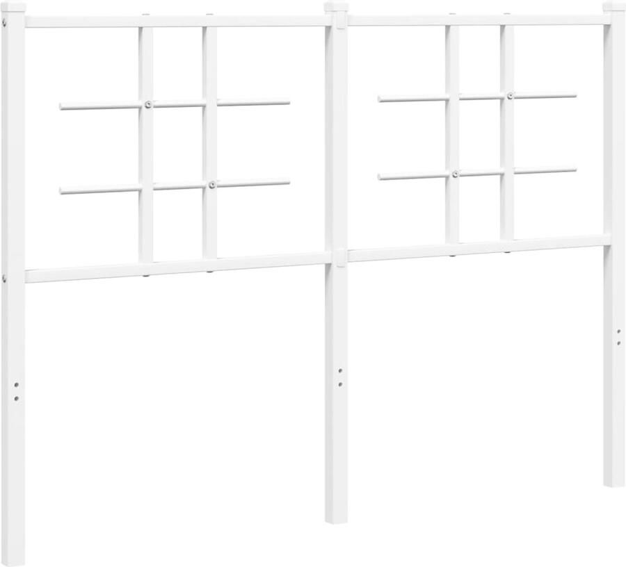 VidaXL Hoofdbord 120 cm metaal wit - Foto 3