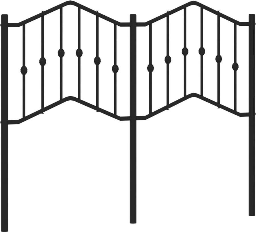 VidaXL Hoofdbord 120 cm metaal zwart - Foto 3