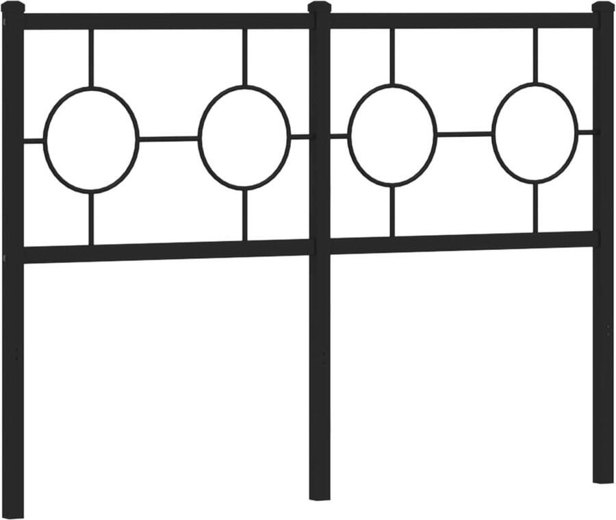 VidaXL Hoofdbord 120 cm metaal zwart