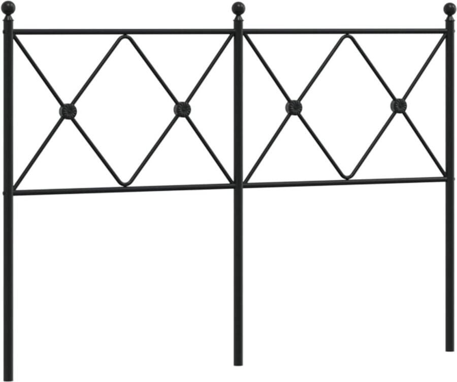 VidaXL Hoofdbord 120 cm metaal zwart