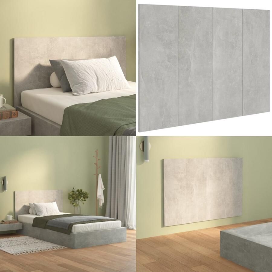 VidaXL Hoofdbord 120x1-5x80 cm bewerkt hout betongrijs Hoofdbord Hoofdborden Hoofdeinde Bedeinde