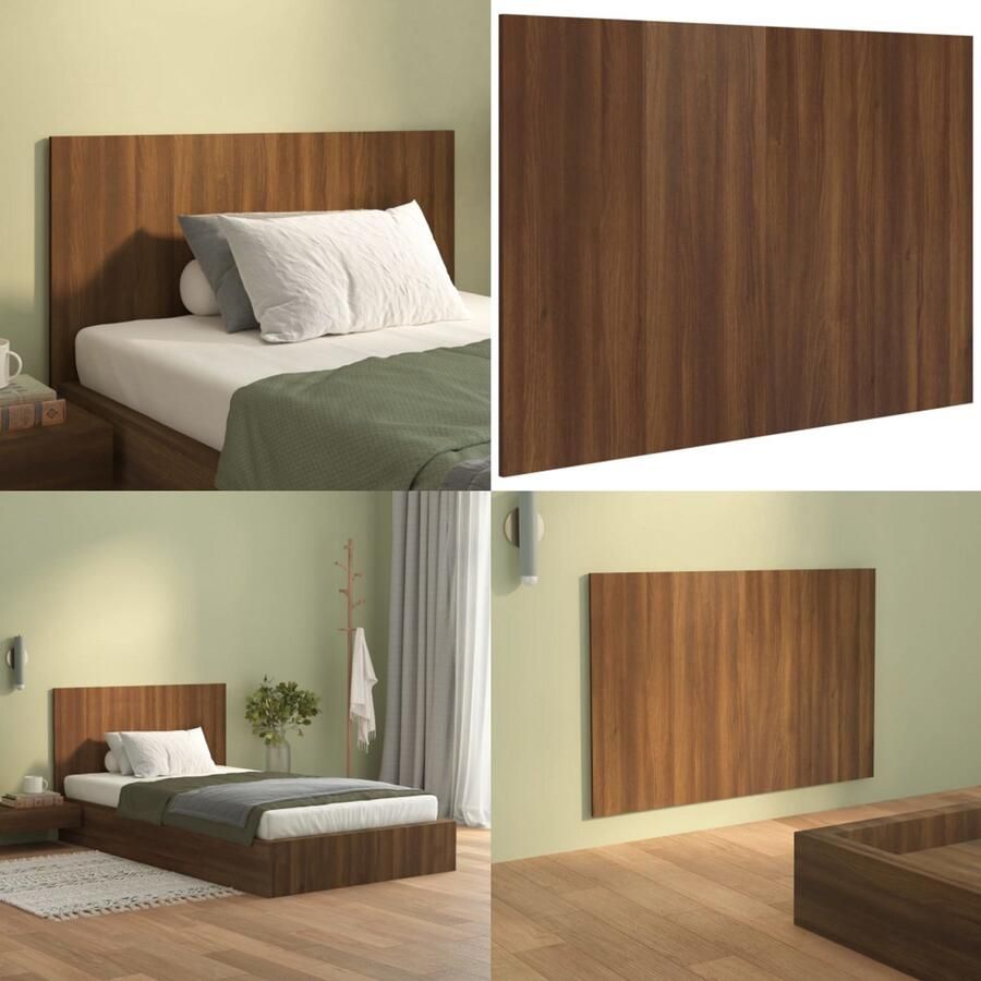 VidaXL Hoofdbord 120x1 5x80 cm bewerkt hout bruin eikenkleur Hoofdbord Hoofdborden Hoofdeinde Bedeinde