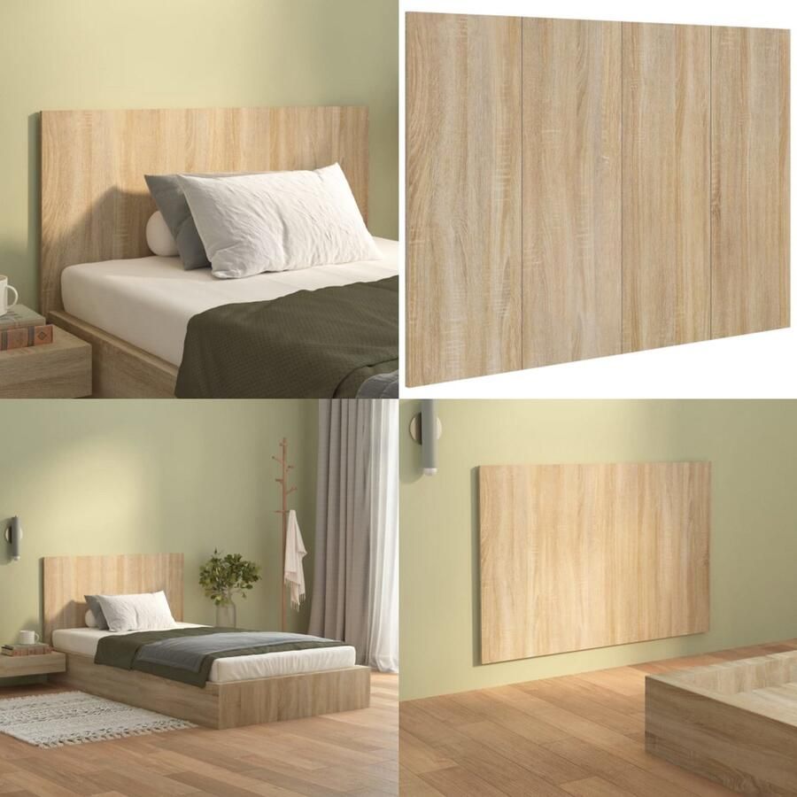 VidaXL Hoofdbord 120x1-5x80 cm bewerkt hout sonoma eikenkleurig Hoofdbord Hoofdborden Hoofdeinde Bedeinde