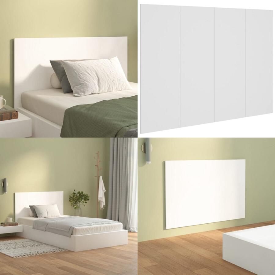 VidaXL Hoofdbord 120x1 5x80 cm bewerkt hout wit Hoofdbord Hoofdborden Hoofdeinde Bedeinde