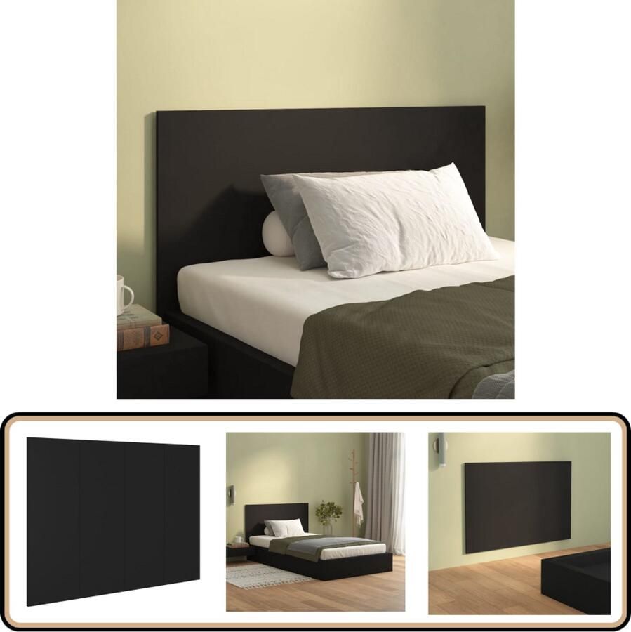 VidaXL Hoofdbord 120x80 cm Bewerkt Hout Zwart Wandhoofdbord Hoofdbord Hoofdeinde Bedding Slaapkamers Houten Hoofdbord Zwarte Hoofdbord Modern Hoofdbord Klassieke Hoofdbord Kamerdecoratie