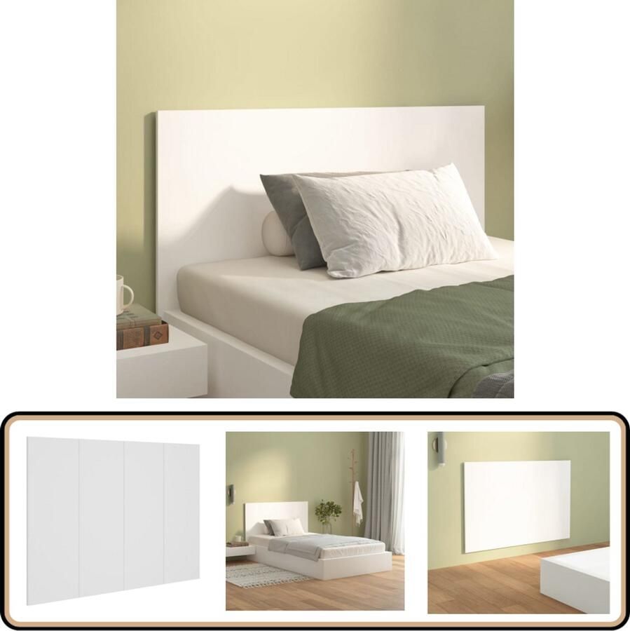 VidaXL Hoofdbord 120x80 cm Wit Bewerkt Hout Wandhoofdbord Hoofdbord Klassieke Hoofdbord Houten Hoofdbord Wit Hoofdbord Slaapkamervloerisolator Bedroom Decor Headboard Design Beddecoratie Luxe Hoofdbord