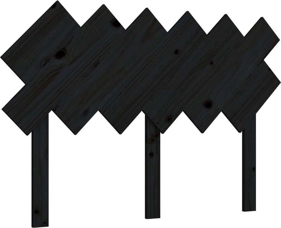 VidaXL Hoofdbord Zwart Massief Grenenhout 122 5 cm Hoofdboard Hoofdeinde Houten Hoofdbord Black Headboard Rustic Headboard Bedroom Decor Wooden Furniture Living Room Decor - Foto 2