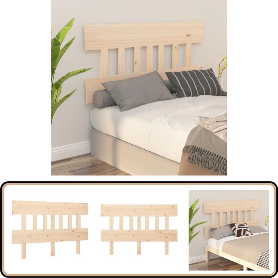 VidaXL Hoofdbord 123 5x81 cm Massief Grenenhout Hoofdboard Hoofdeinde Houten Hoofdbord Grenenhout Rustic Vintage Slaapkamer Decoratie Comfortabel