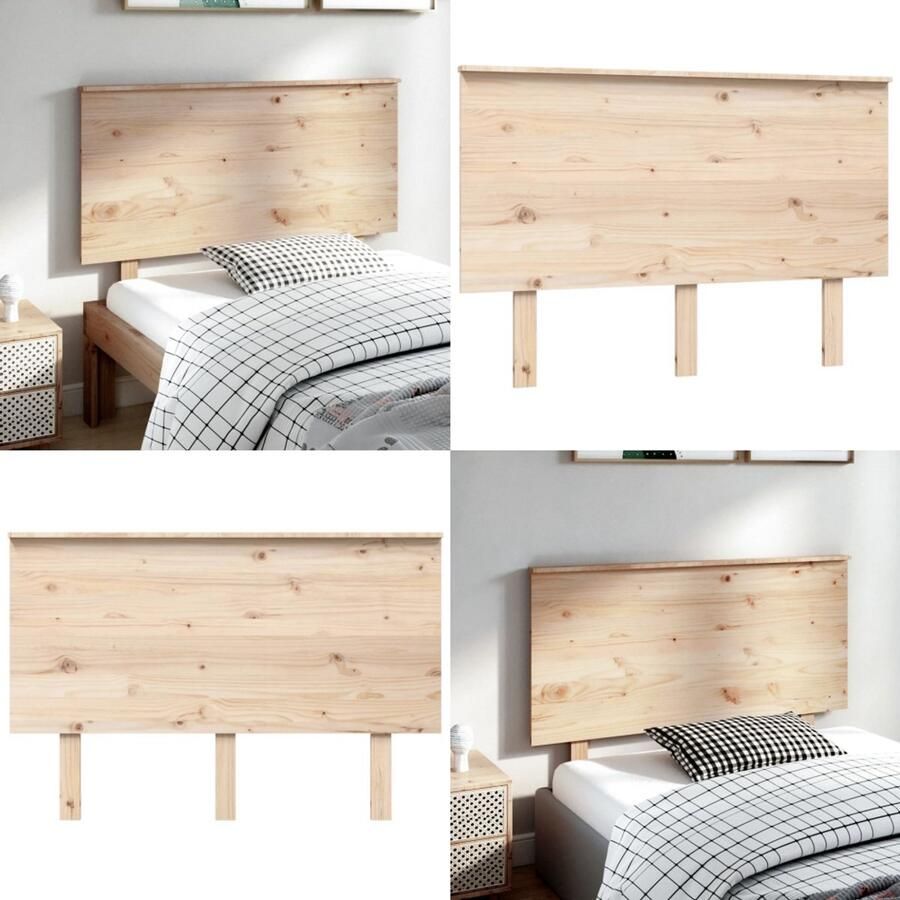 VidaXL Hoofdbord 124x6x82-5 cm massief grenenhout Hoofdbord Hoofdborden Hoofdeinde Houten Hoofdbord