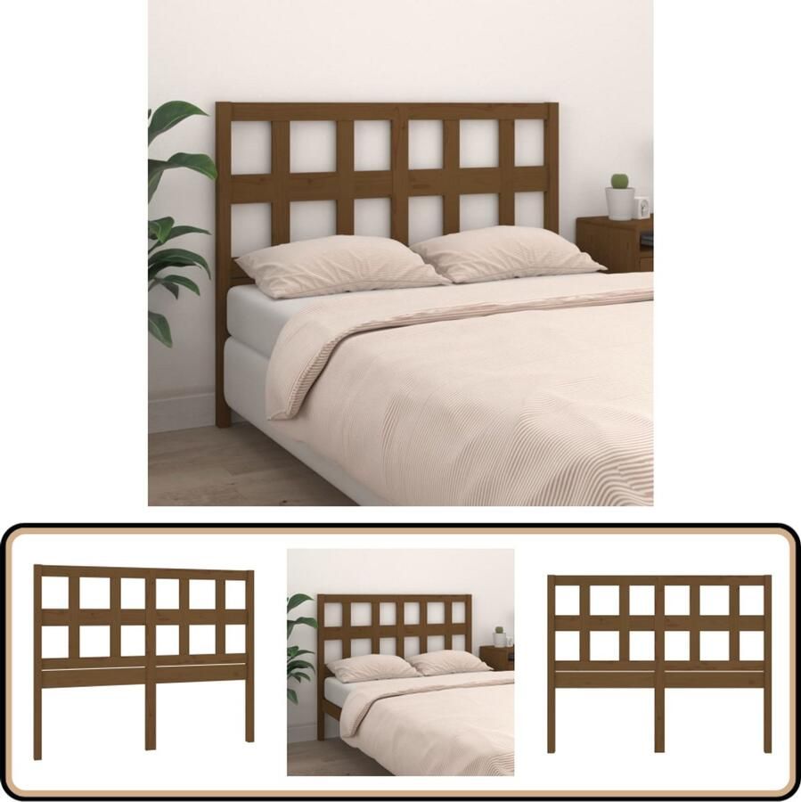 VidaXL Hoofdbord 125 5x100 cm Grenen Honingbruin Hoofdboard Hoofdenbord Houten Hoofdbord Grenenhout Rustic