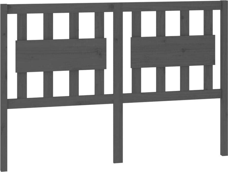 VidaXL Hoofdbord Massief Grenenhout Grijs 125 5x100 cm Hoofdboard Houten Hoofdbord Hoofdeinde Beddecoratie Slaapkamer Decoratie Griezelig Interieur Landelijk Interieur - Foto 2