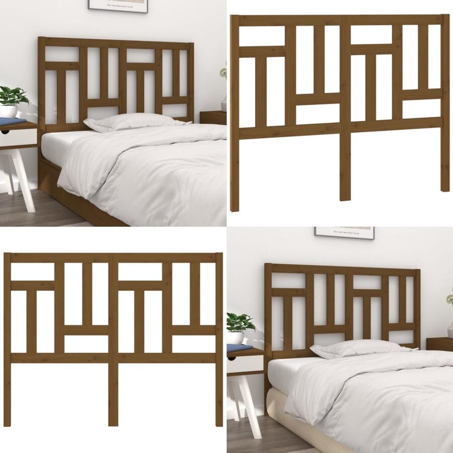 VidaXL Hoofdbord 125 5x4x100 cm massief grenenhout honingbruin Hoofdbord Hoofdborden Hoofdeinde Houten Hoofdbord