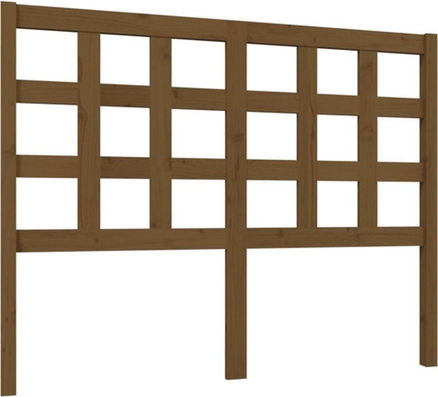 VidaXL Hoofdbord 125 5x4x100 cm massief grenenhout honingbruin