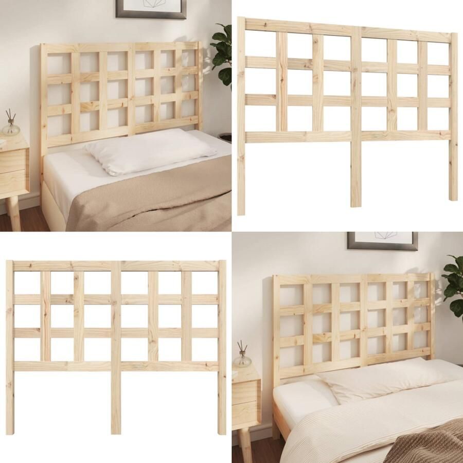 VidaXL Hoofdbord 125-5x4x100 cm massief grenenhout Hoofdbord Hoofdborden Hoofdeinde Houten Hoofdbord - Foto 2