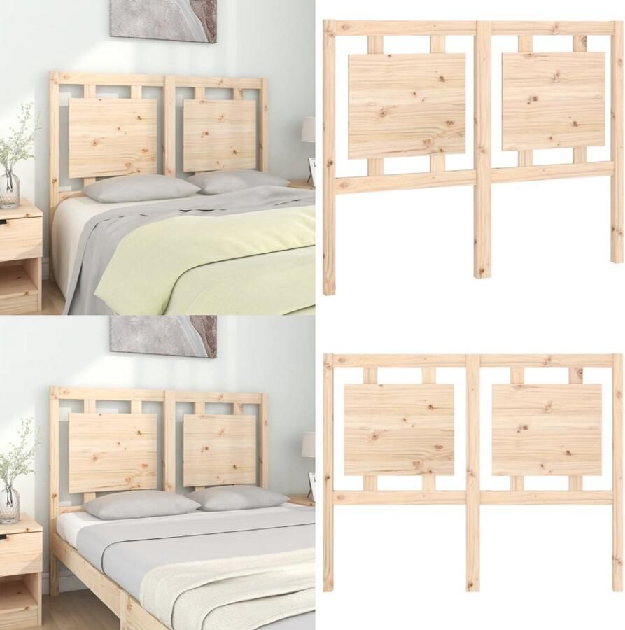 VidaXL Hoofdbord 125 5x4x100 cm massief grenenhout Hoofdbord Hoofdborden Hoofdeinde Houten Hoofdbord