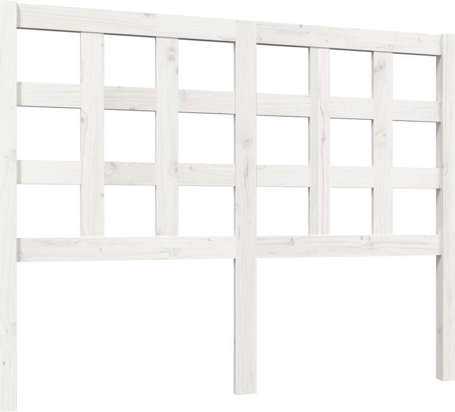 VidaXL Hoofdbord 125 5x4x100 cm massief grenenhout wit
