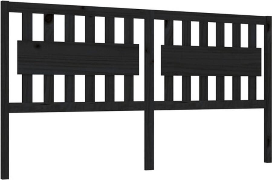 VidaXL Hoofdbord 125 5x4x100 cm massief grenenhout zwart - Foto 3