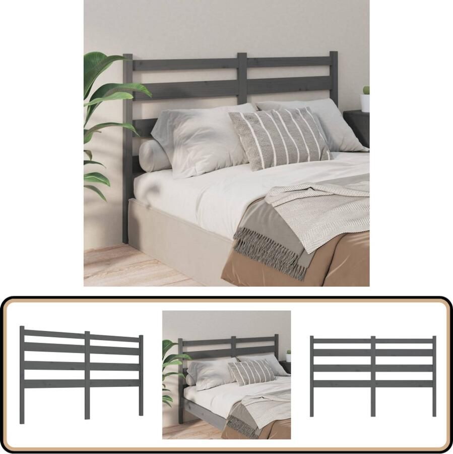 VidaXL Hoofdbord 126x100 cm Grenenhout Grijs Houten Hoofdbord Kopen Grijze Hoofdbord Massief Grenenhout Hoofdbord Bedroom Decor