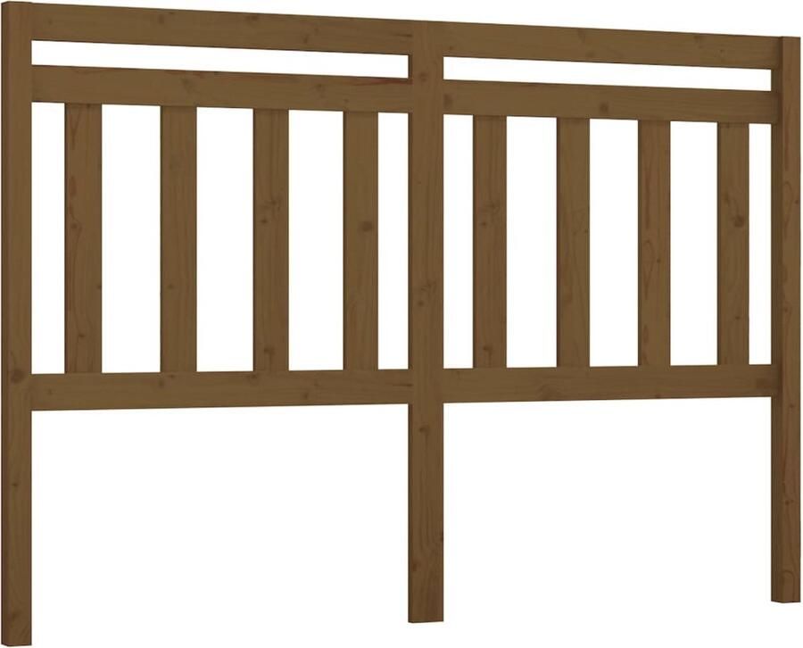 VidaXL Hoofdbord 126x4x100 cm massief grenenhout honingbruin - Foto 2