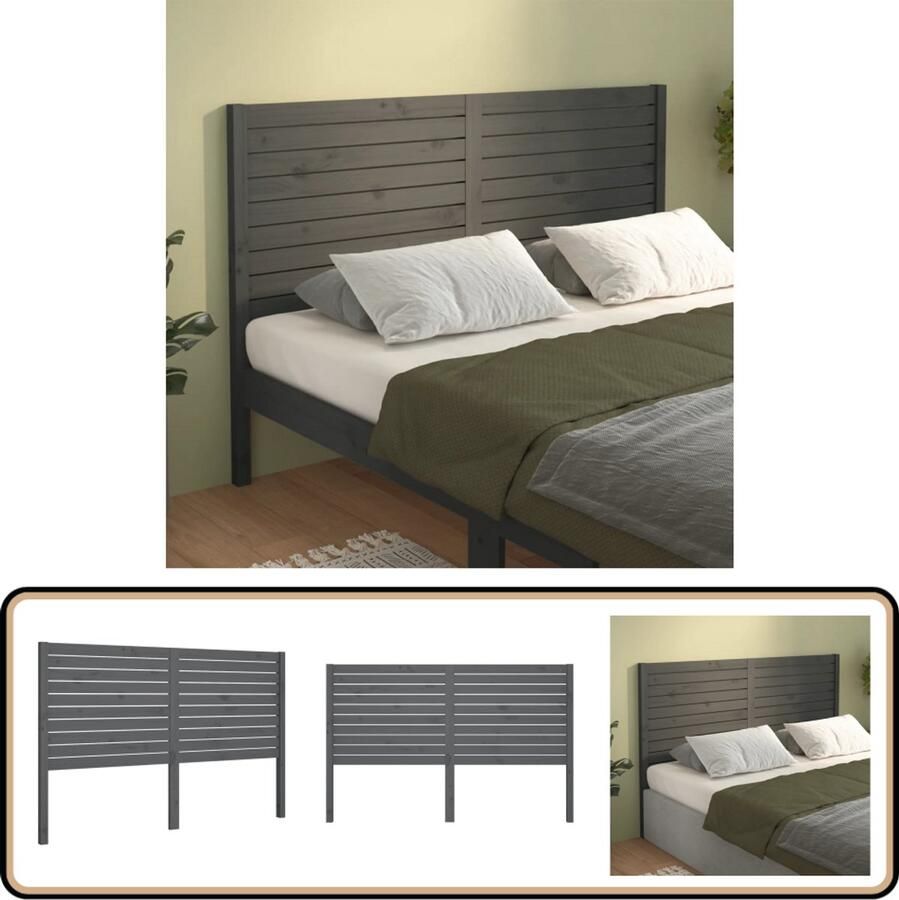 VidaXL Hoofdbord 126x100 cm Massief Grenenhout Houten Hoofdbord Hoofddekens Bed Accessoires Slaapkamers Massief Hout