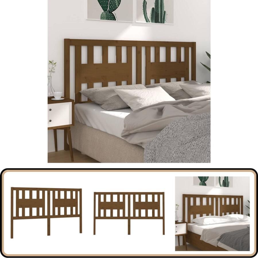 VidaXL Hoofdbord 126x100 cm Massief Grenenhout Houten Hoofdbord Rustic Headboard Hoofdboard Slaapkamer Vintage Hoofdbord Hout Meubilair Bruine Hoofdbord Massief Grenenhout Bedroom Decor