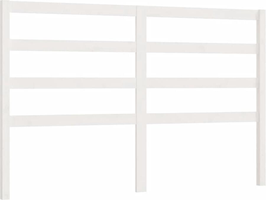 VidaXL Hoofdbord 126x4x100 cm massief grenenhout wit - Foto 3