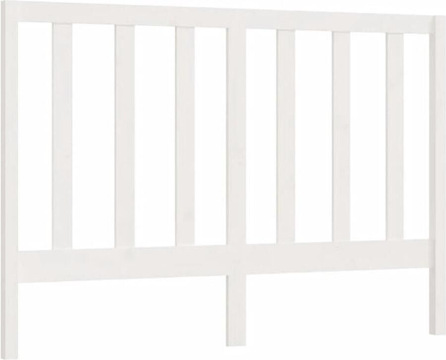 VidaXL Hoofdbord 126x4x100 cm massief grenenhout wit - Foto 9