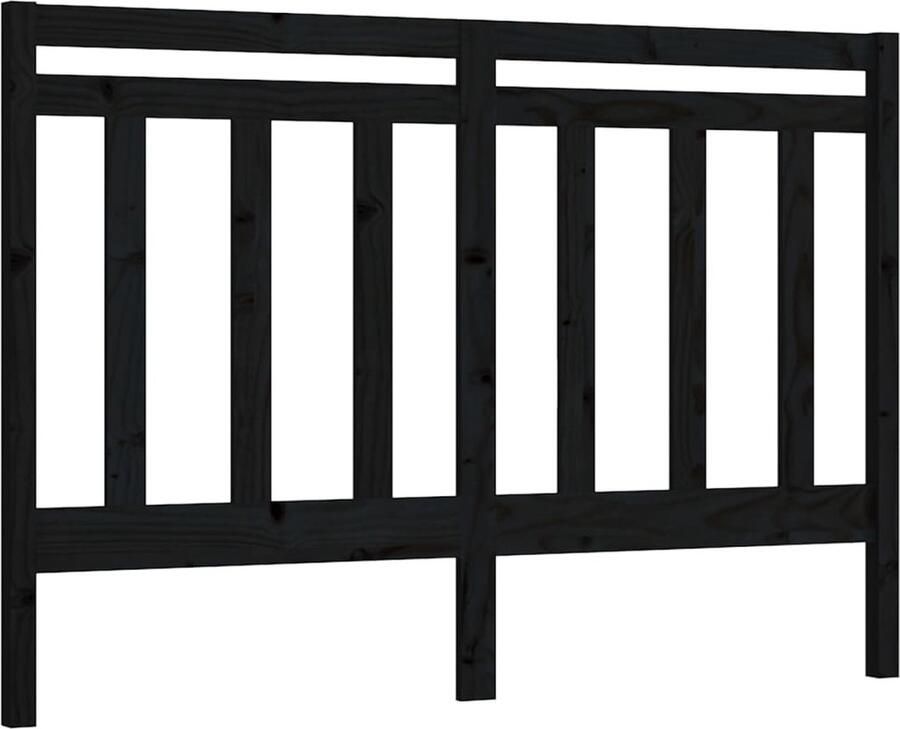 VidaXL Hoofdbord 126x4x100 cm massief grenenhout zwart