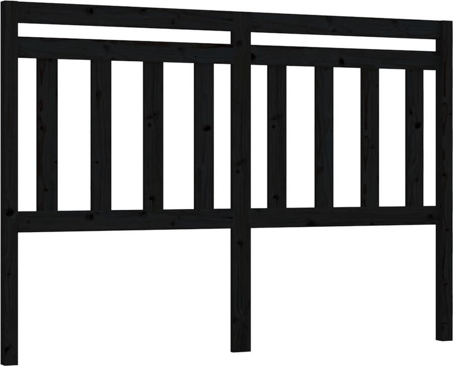 VidaXL Hoofdbord 126x4x100 cm massief grenenhout zwart