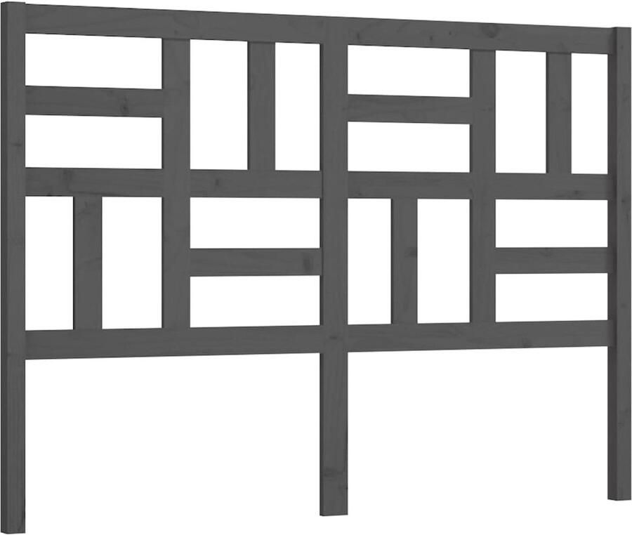 VidaXL Hoofdbord 126x4x104 cm massief grenenhout grijs - Foto 3