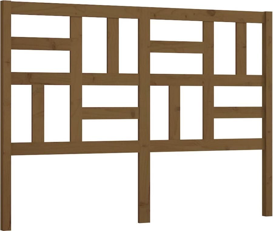 VidaXL Hoofdbord 126x4x104 cm massief grenenhout honingbruin - Foto 2