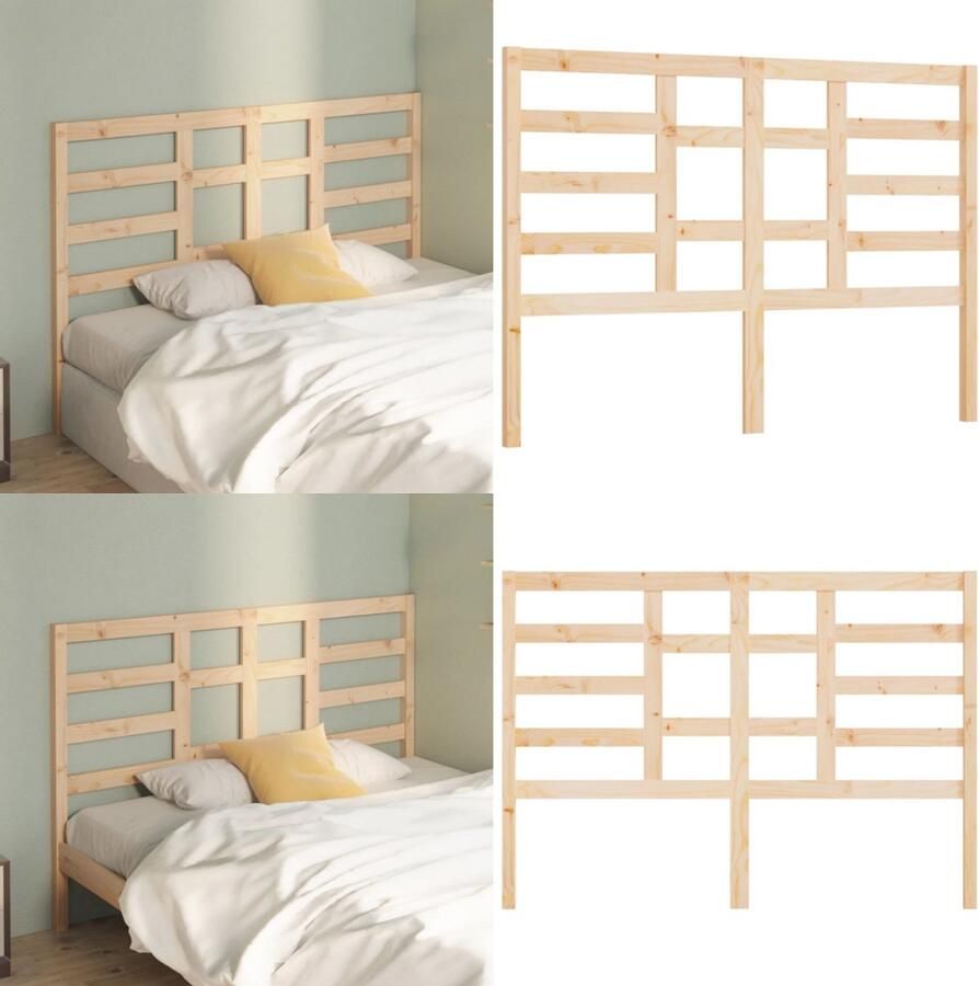 VidaXL Hoofdbord 126x4x104 cm massief grenenhout Hoofdbord Hoofdborden Hoofdeinde Houten Hoofdbord