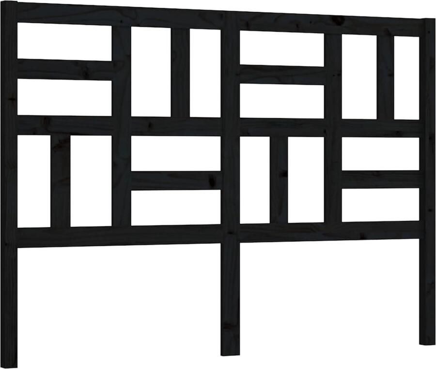 VidaXL Hoofdbord 126x4x104 cm massief grenenhout zwart - Foto 2