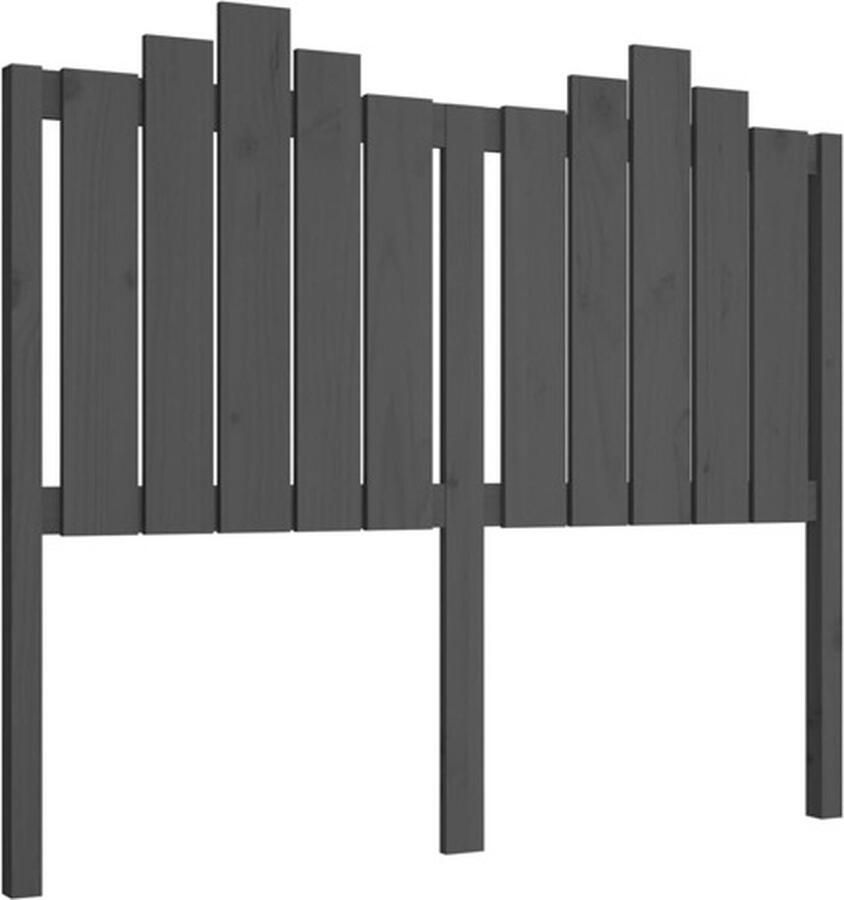 VidaXL Hoofdbord 126x4x110 cm massief grenenhout grijs