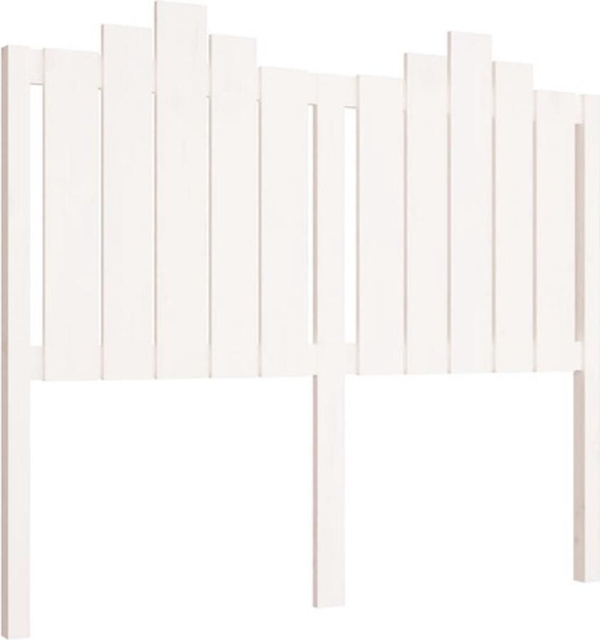 VidaXL Hoofdbord 126x4x110 cm massief grenenhout wit - Foto 2