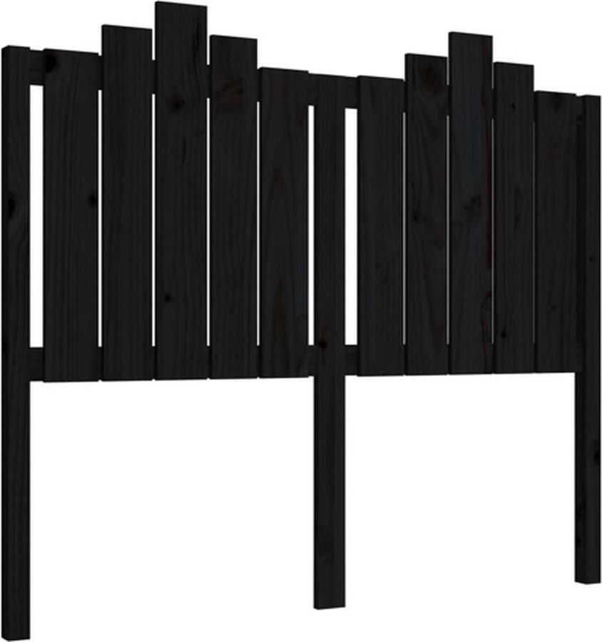 VidaXL Hoofdbord 126x6x110 cm massief grenenhout zwart - Foto 2