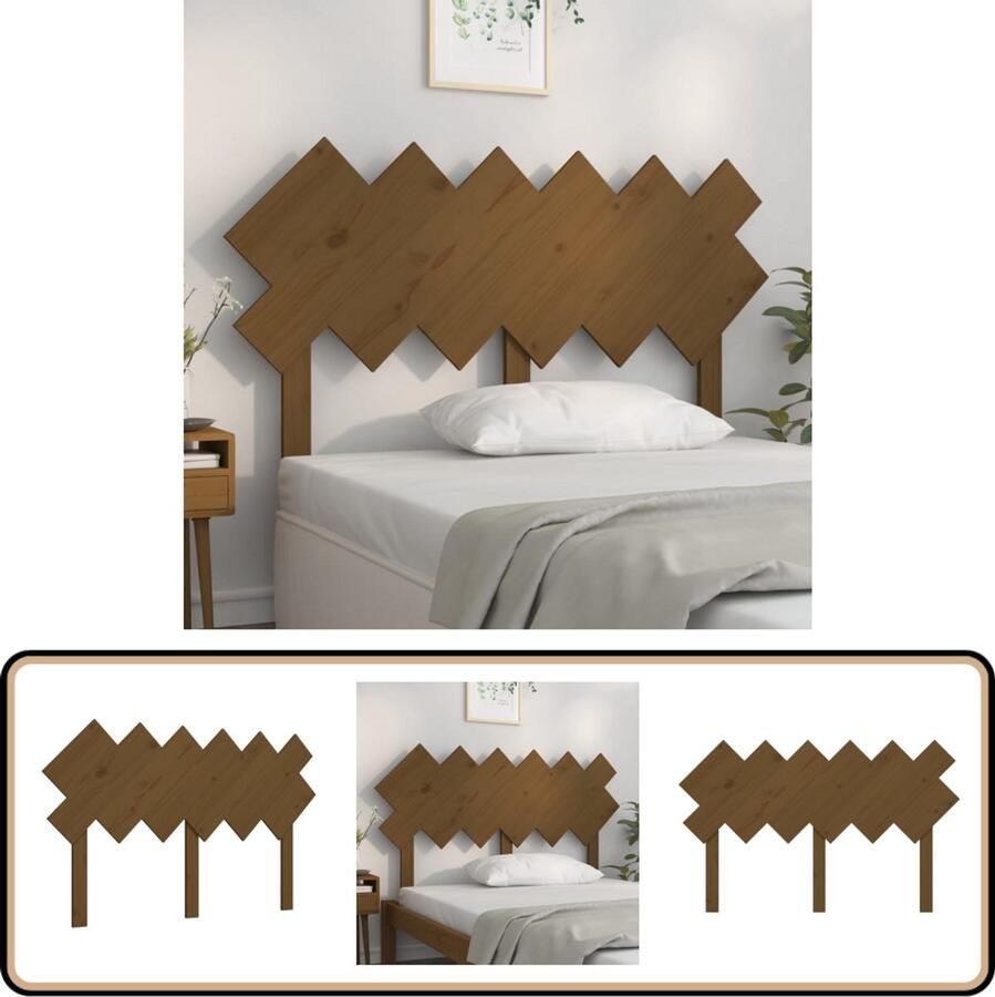 VidaXL Hoofdbord 132x81 cm Massief Grenenhout Houten Hoofdbord Hoofddekens Beddecoratie Slaapkamers Rustieke Stijl