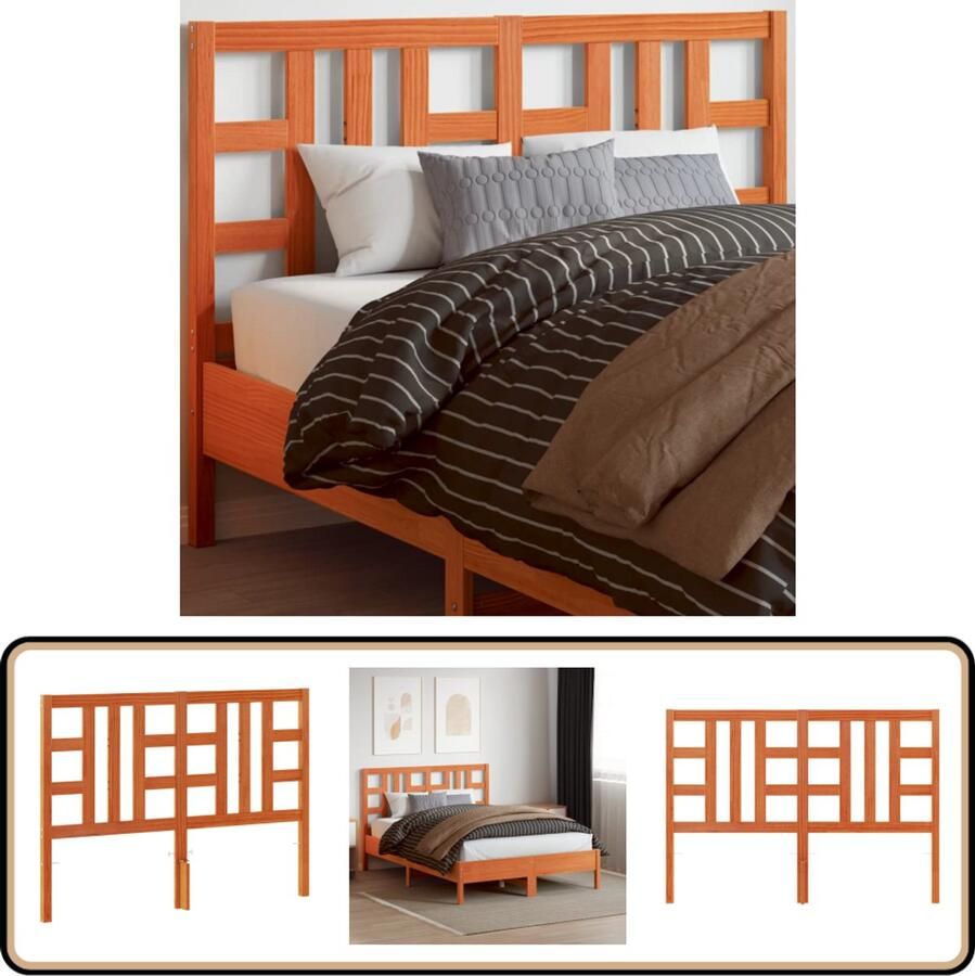 VidaXL Hoofdbord 135 cm Grenenhout Wasbruin Hoofdbord Hoofdborden Bed Hoofdbord Bedhoofdbord