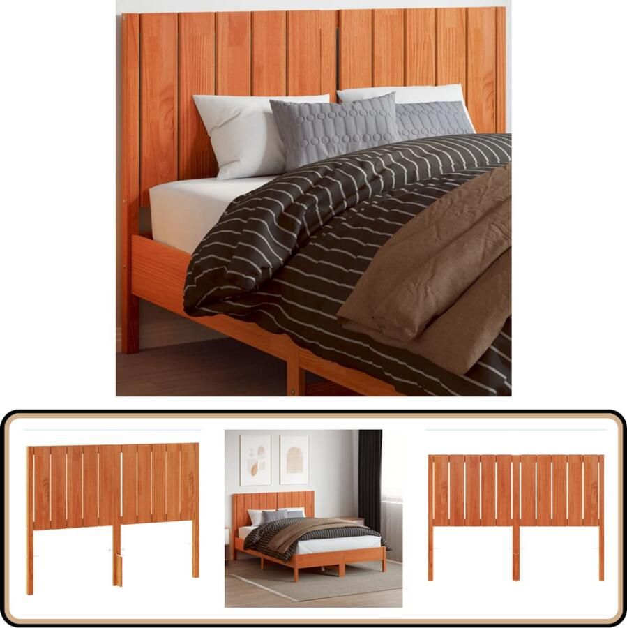 VidaXL Hoofdbord 135 cm Massief Grenenhout Bruin Hoofd Bord Hoofdbord Beddengoed Slaapkamer Decoratie Grenenhout Meubels Bruine Meubels Vintage Meubels Landelijk Interieur Modern Hoofdbord Comfortabel Hoofdbord