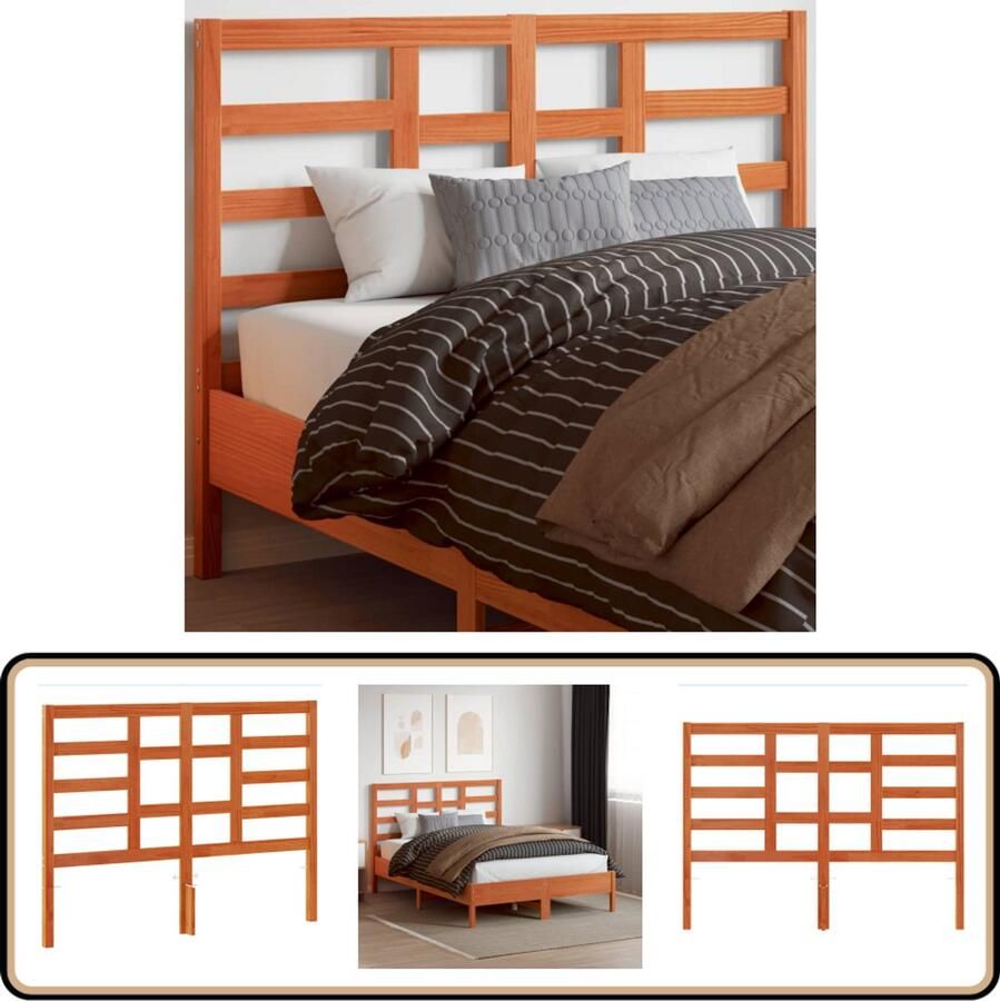 VidaXL Hoofdbord 135 cm massief grenenhout bruin Hoofd Bord Hoofdborden Bed Hoofdbord Grenenhouten Hoofdbord Bruine Hoofdbord Massief Hout Hoofdbord Bedroom Decor Slaapkamerstijl