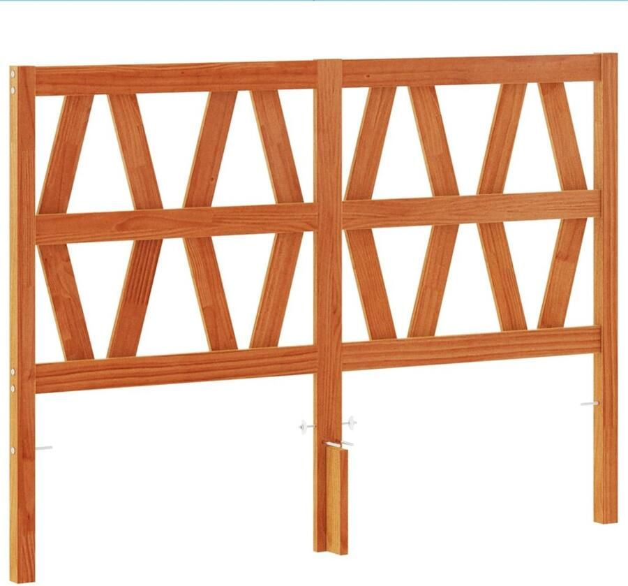 VidaXL Hoofdbord 135 cm massief grenenhout wasbruin - Foto 3