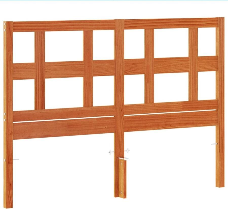 VidaXL Hoofdbord 135 cm massief grenenhout wasbruin - Foto 4