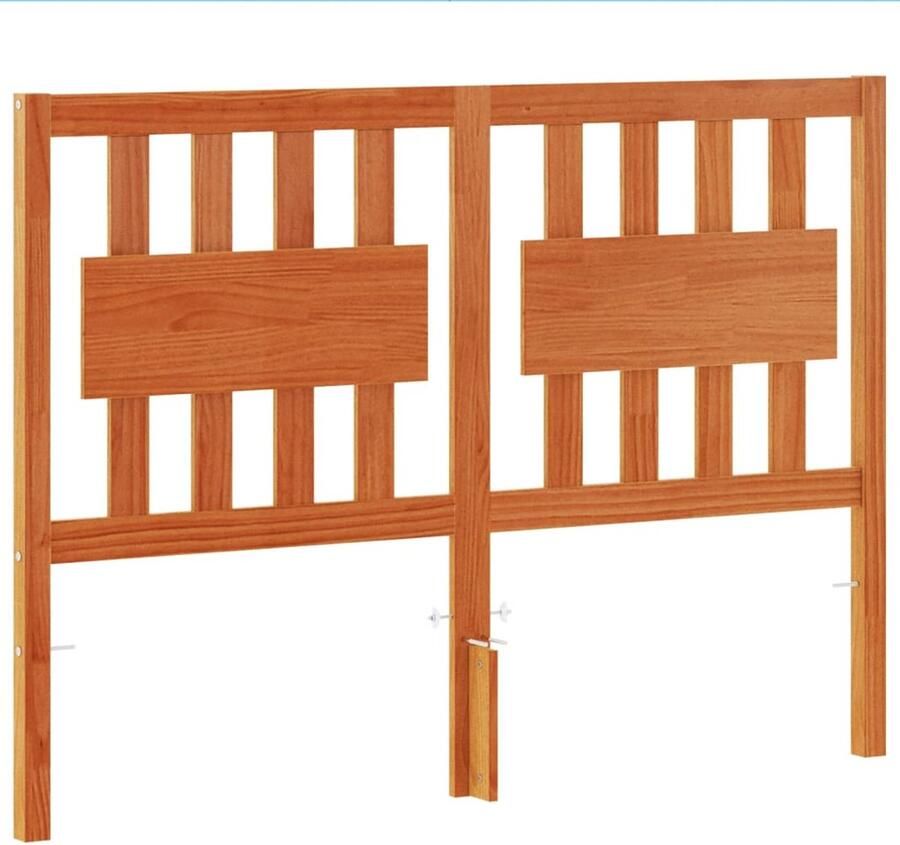 VidaXL Hoofdbord 135 cm massief grenenhout wasbruin - Foto 3