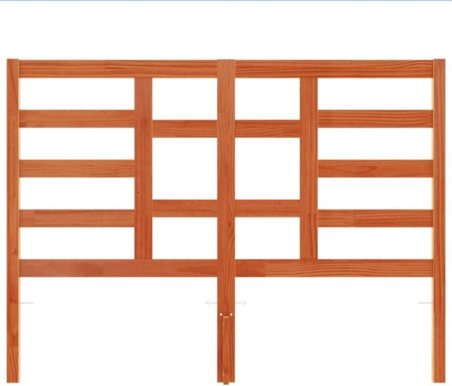 VidaXL Hoofdbord 135 cm massief grenenhout wasbruin - Foto 4