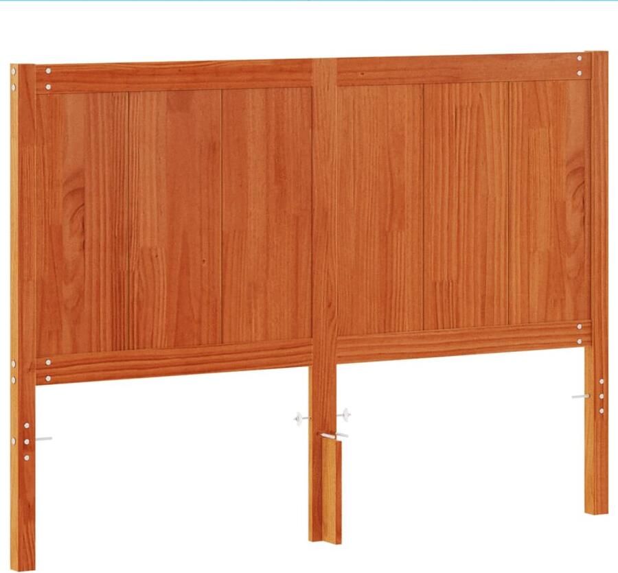 The Living Store Houten Hoofdbord 140.5 x 8.5 x 100 cm Wasbruin Rustiek Massief Grenenhout Hoofd Bord Houten Hoofdbord Grenenhout Hoofdbord Rustic Hoofdbord Vintage Hoofdbord - Foto 2