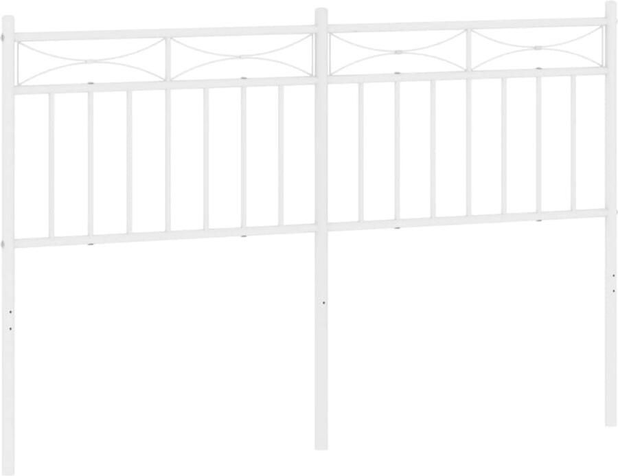 VidaXL Hoofdbord 135 cm metaal wit - Foto 3