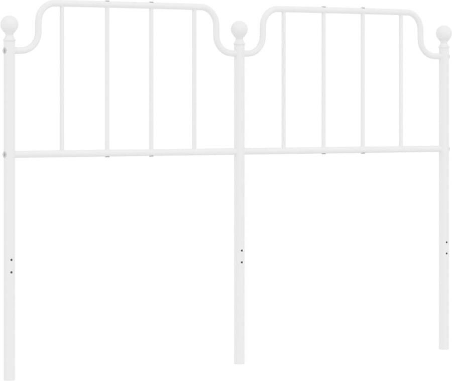 VidaXL Hoofdbord 135 cm metaal wit - Foto 3