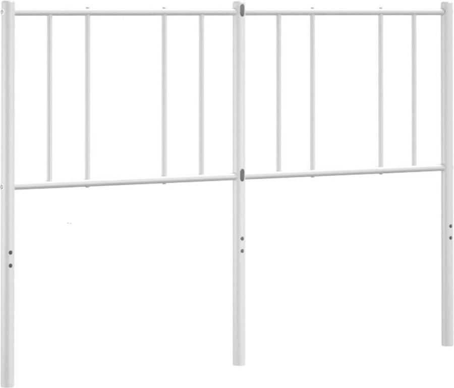 VidaXL Hoofdbord 135 cm metaal wit - Foto 2