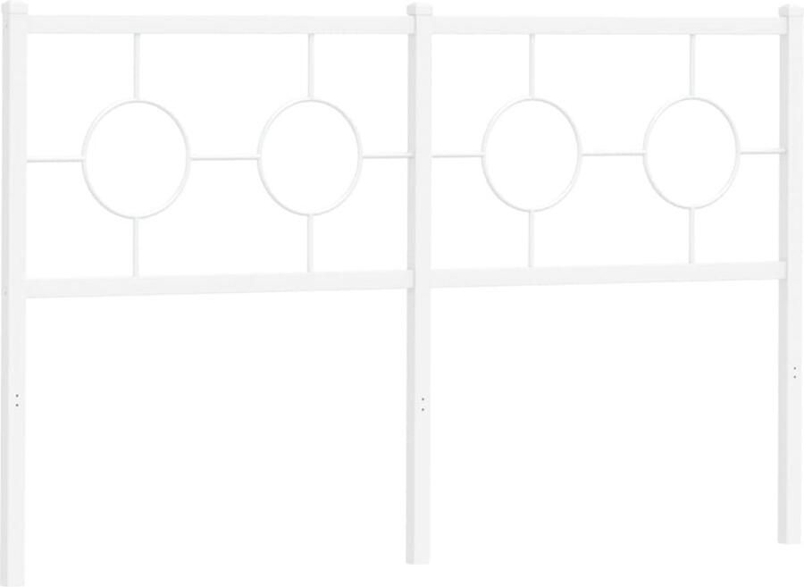 VidaXL Hoofdbord 135 cm metaal wit