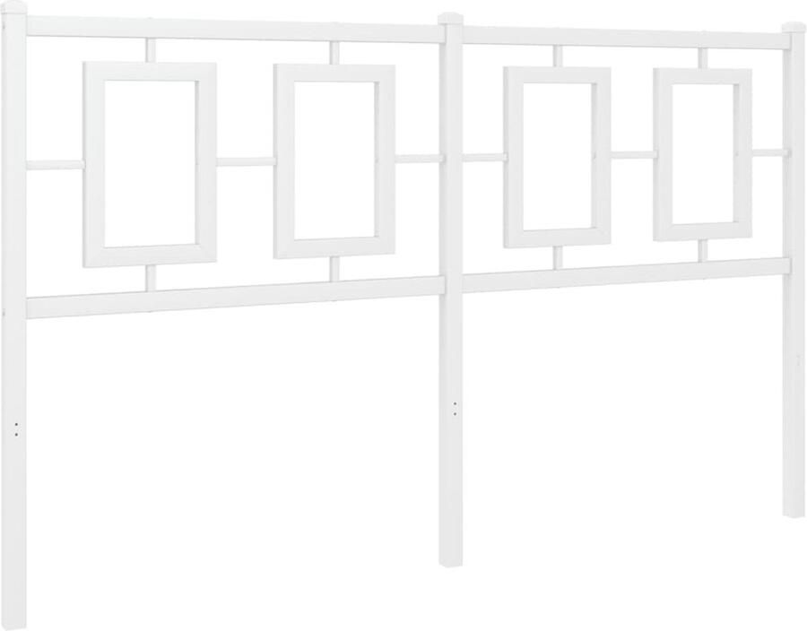 VidaXL Hoofdbord 135 cm metaal wit - Foto 3